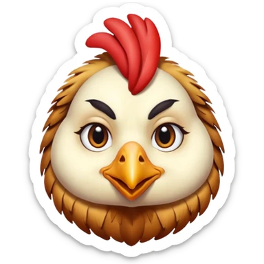 Woman turns into a chicken sticker