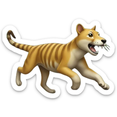 Thylacine Running sticker
