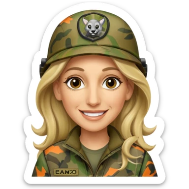Blonde Sarah jessica Parker in camo hunting clothes sticker