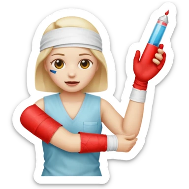 Emoji getting blood test in arm sticker
