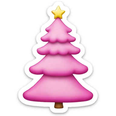 Pink Christmas tree  with out star and pink ornaments  sticker