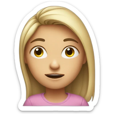 a girl making faces when she ignores someone sticker