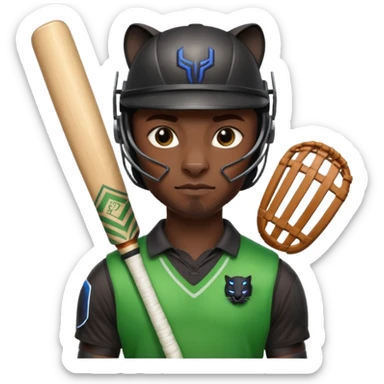 Black Panther in cricket sticker