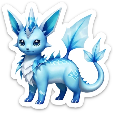 Lumineon-Vaporeon-Glaceon-Dragonair-Fakémon-hybrid-creature (full body)  sticker