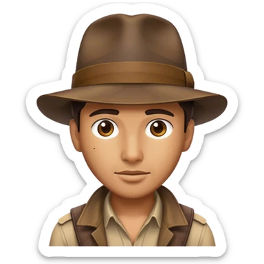  wearing Indiana Jones hat sticker