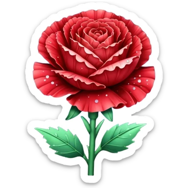 Un clavel rojo con purpurina y polvo mágico sticker