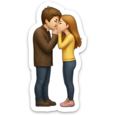 Girl kiss man sticker