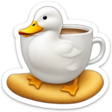 un canard boit un café sticker
