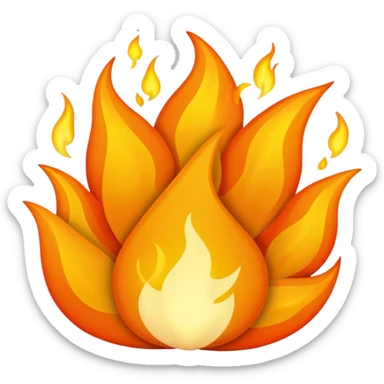 Flame illustrated in a playful and vibrant style, representing the fun and exciting aspects of the app firecrawl sticker