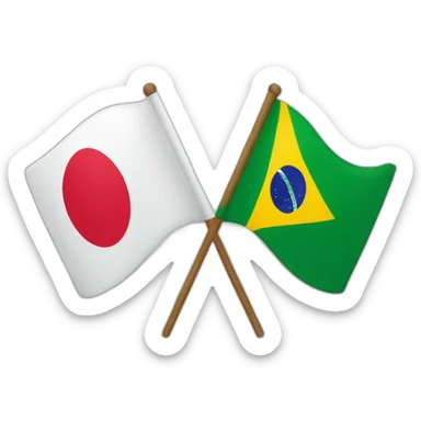Flag of Japan and Brazil sticker