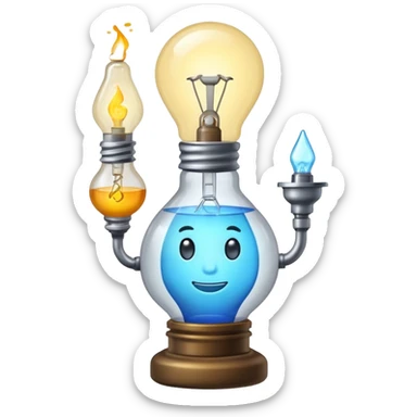 alchemist character lightbulb replaced by glowing vial sticker