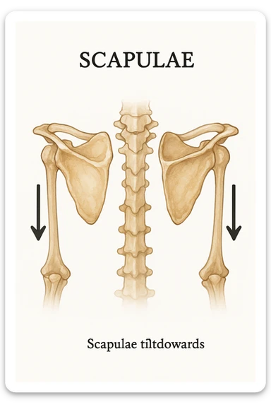 Scapole che vanno in giù depresse, viste anatomicamente. Fallo capire magari con frecce in basso sticker