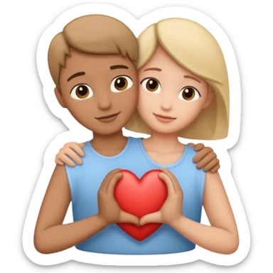 I want a heart embraced by two arms, one that is tender sticker