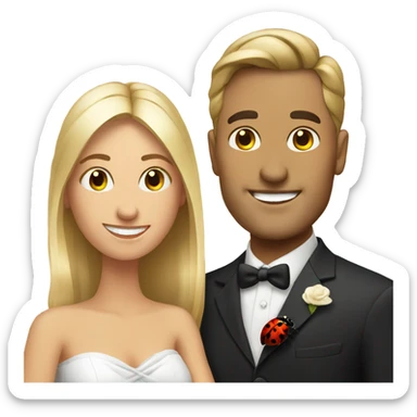 Attractive Married couple and a ladybug  sticker