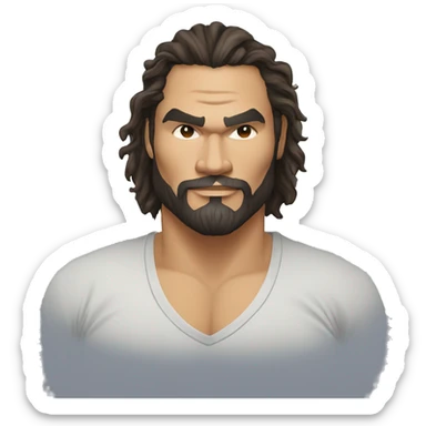 realistic jason momoa wearing tee sticker