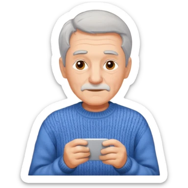 señor muy mayor pelo gris sin bigote casero sticker