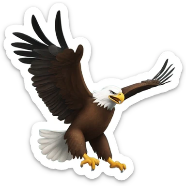 Eagle doing belly flop sticker