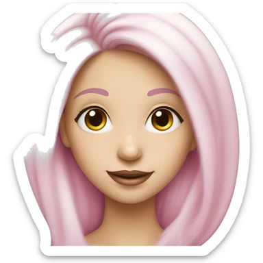 smiling girl with very Long lashes, white skin and pink lips sticker