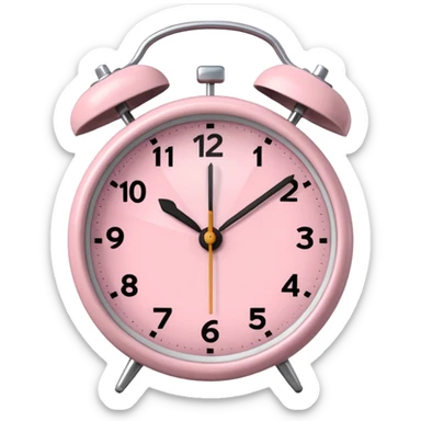 alarm oclock aesthetic and ios.18.1 and to show six in the morning color  light pink no hands clock alarm oclock sticker