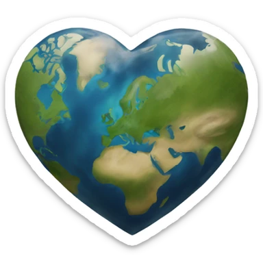 heart shaped earth sticker