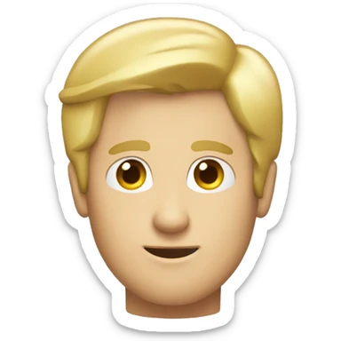 A man with crooked eyes and blond hair who is in a rocket sticker