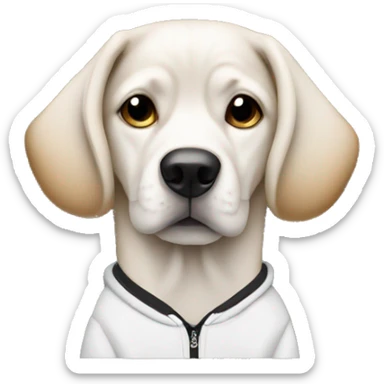 dog wearing a supreme hoodie sticker