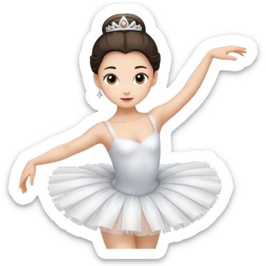 Swan lake ballet brunette  sticker