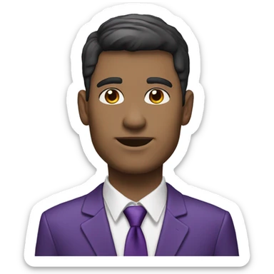 high school principal, male, white, dark hair, purple shi sticker