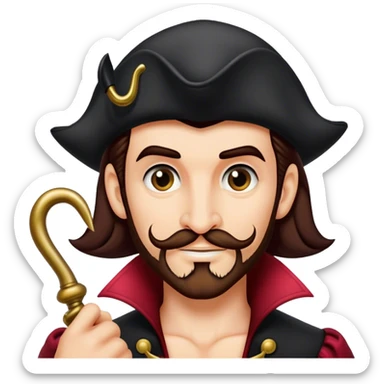 photorealistic captain hook sticker