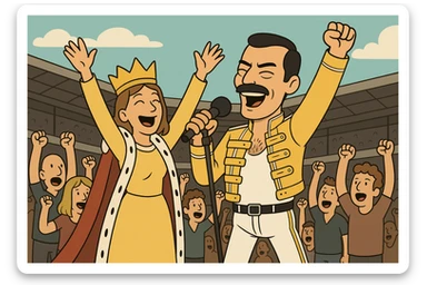 The people hooray queen wembley crowd Freddie Mercury sticker