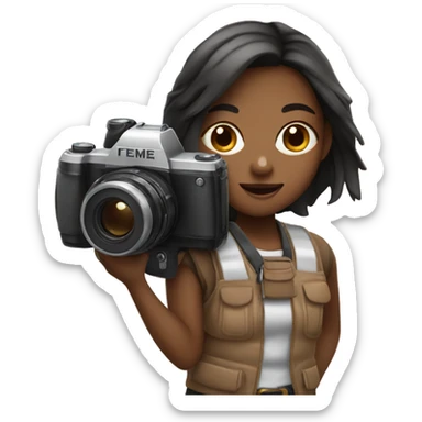 cute girl with camera in her hand  sticker