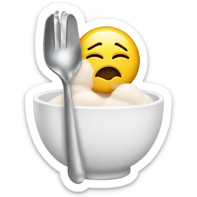 Sad emoji holding a spoon of sugar with a lighter under sticker