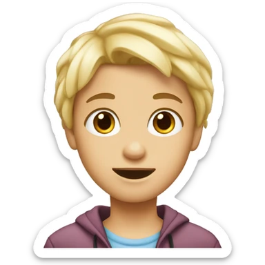 Ein blondes Mädchen mit braunen junge und Bart  sticker