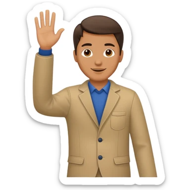 man full body waving sticker