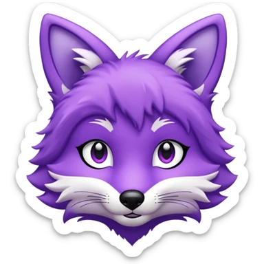 glitter purple and cian fox sticker