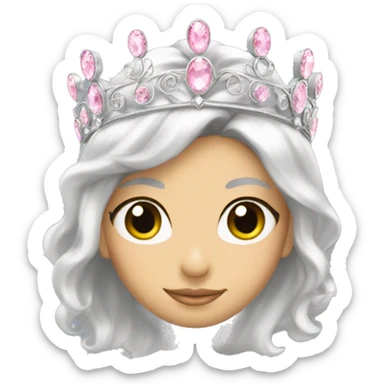 Silver tiara with light pink jewels sticker