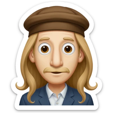 jewish emoji, sterotypical jew, long hair, greedy, long nose, jewish hat sticker