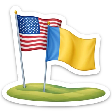 A flag half of it American flag half of it Ukrainian flag sticker