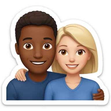 Romance - feeling of excitement associated with love - black man and white woman together sticker