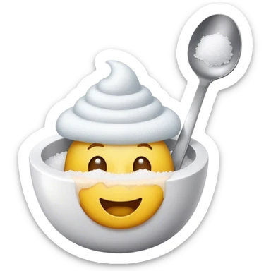 Happy emoji with a spoon full of salt and a lighter beneath the spoon sticker