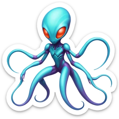 Abstract Ghastly-Haunter-Deoxys-alien-hybrid-fantasy-creature sticker