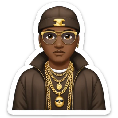 Kool Moe Dee, Rapper (b.1962) with dark brown hair sticker