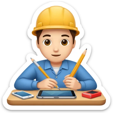 a person engaged in creative work sticker