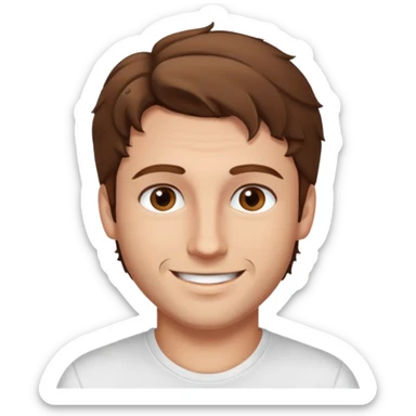 Kjekk mann (lys i huden) som har pynta seg.  fargen på håret er brunt og HAN har midtskille og litt søte krøller . Litt øyevipper men ikke mye og litt mørke brun. Skal se HOT Å SEXY UT smile mer!!! Ca 20 år gammel. HVIT T-SKJORTE sticker