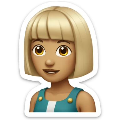 Girl with bangs going to Greece sticker