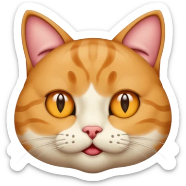 Very sus looking cat with spit coming out of their  mouth and dreaming eyes sticker