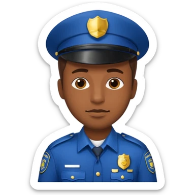 police officer man with brown skin, wearing uniform sticker