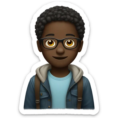A african kid wearing glasses  sticker
