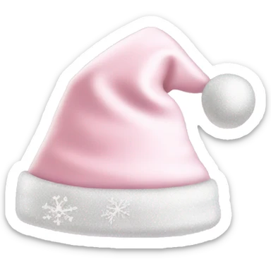 Light pink Santa hat with sparkly snowflakes  sticker