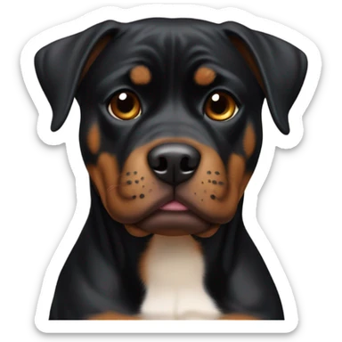 Black Rottweiler pitbull mix with small brown eyebrows sticker